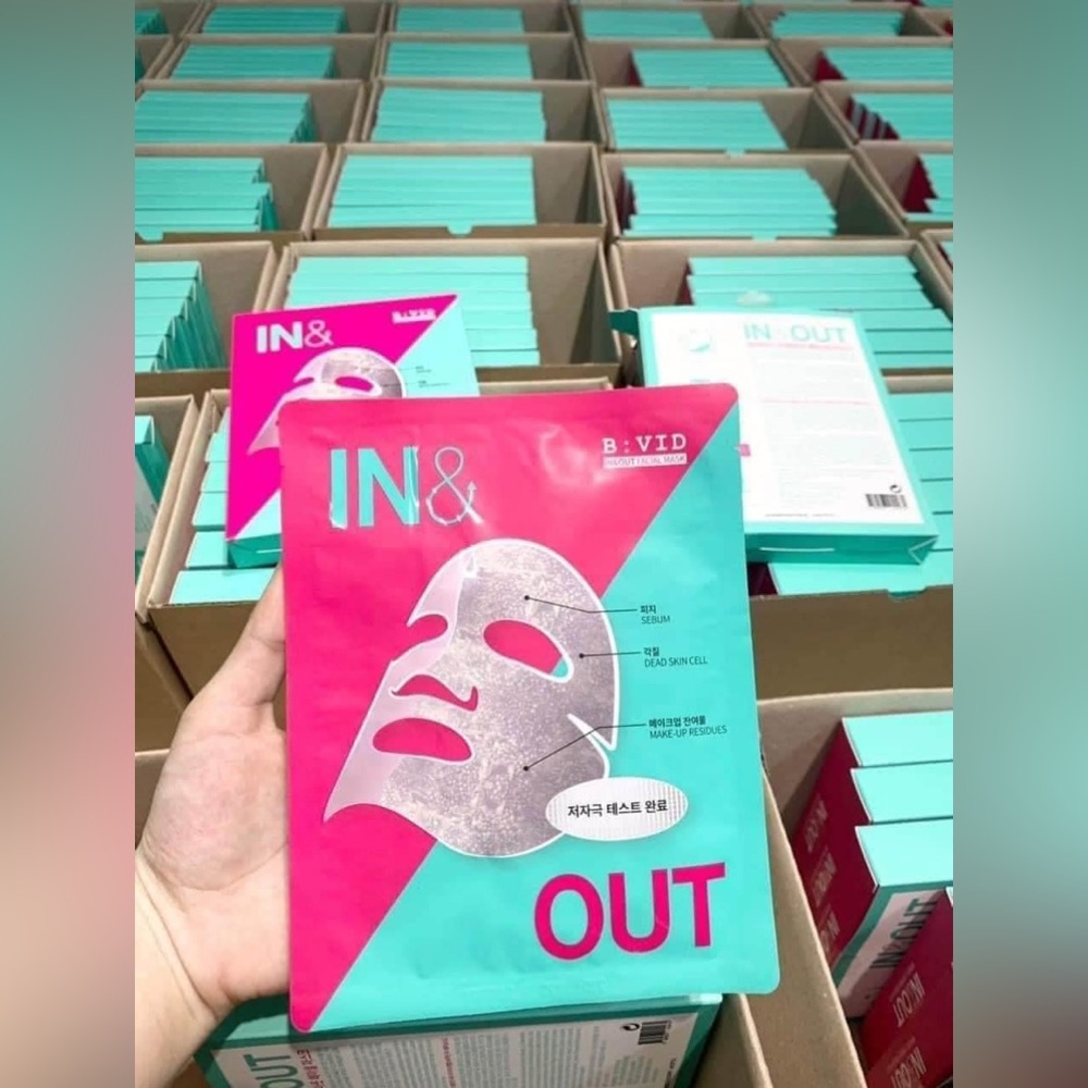 B:VID IN&OUT Korean Exfoliating Oil Absorption Mask - Box of 5 pieces